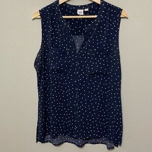 GAP Navy Blue Polka Dot Sleeveless Top